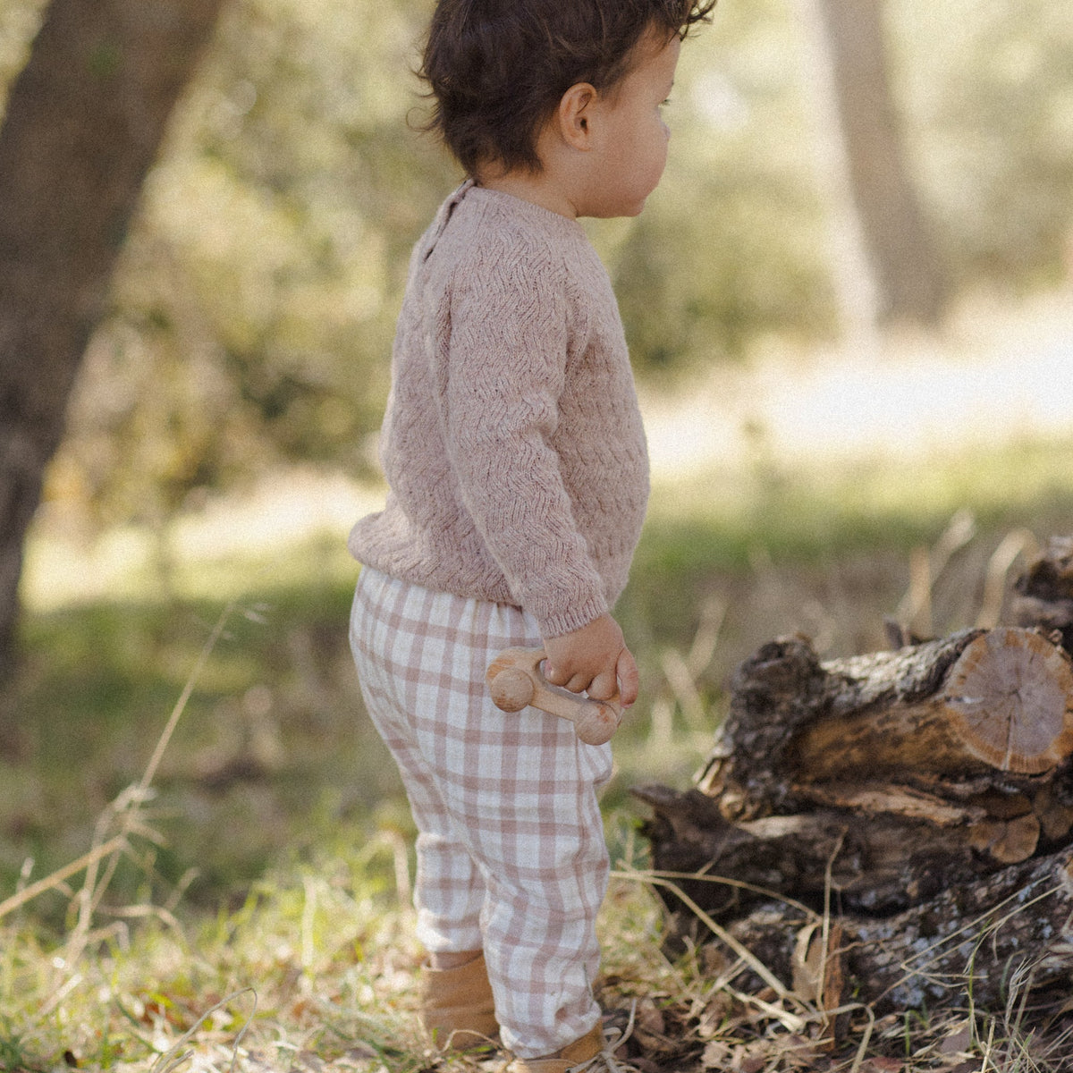 Rustic Plaid Woven Pant - Quincy Mae