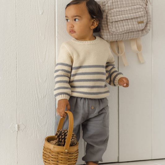 Slate Stripe Rex Sweater - Quincy Mae