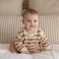 Almond Stripe Rex Romper - Quincy Mae