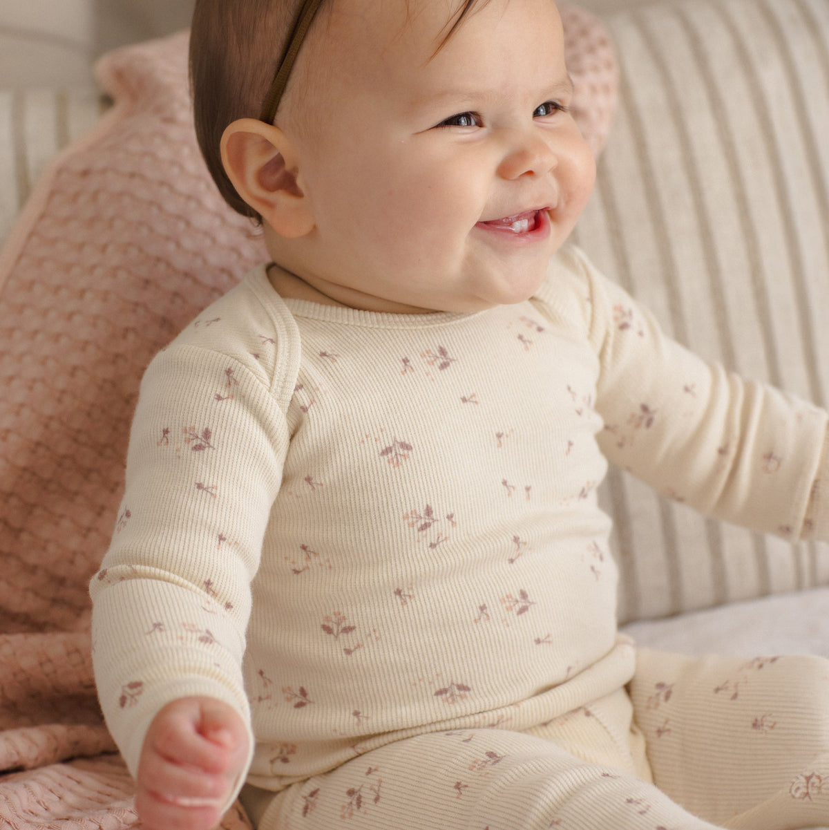 Fall Ditsy Ribbed Tee & Legging Set - Quincy Mae