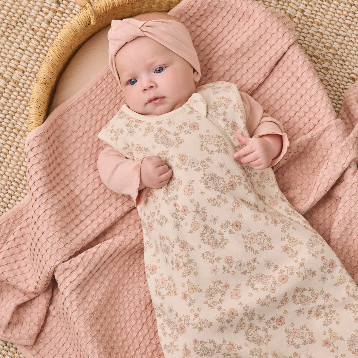 Floral Vine Jersey Sleep Bag - Quincy Mae