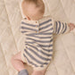 Slate Stripe Rex Romper - Quincy Mae