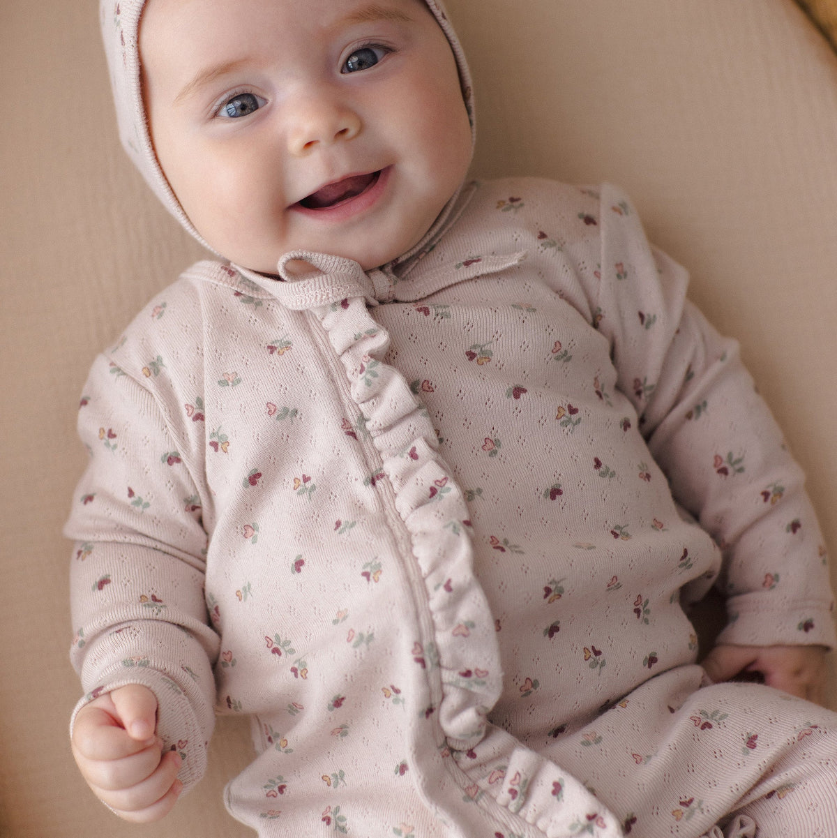 Heart Ditsy Ruffle Jumpsuit - Quincy Mae