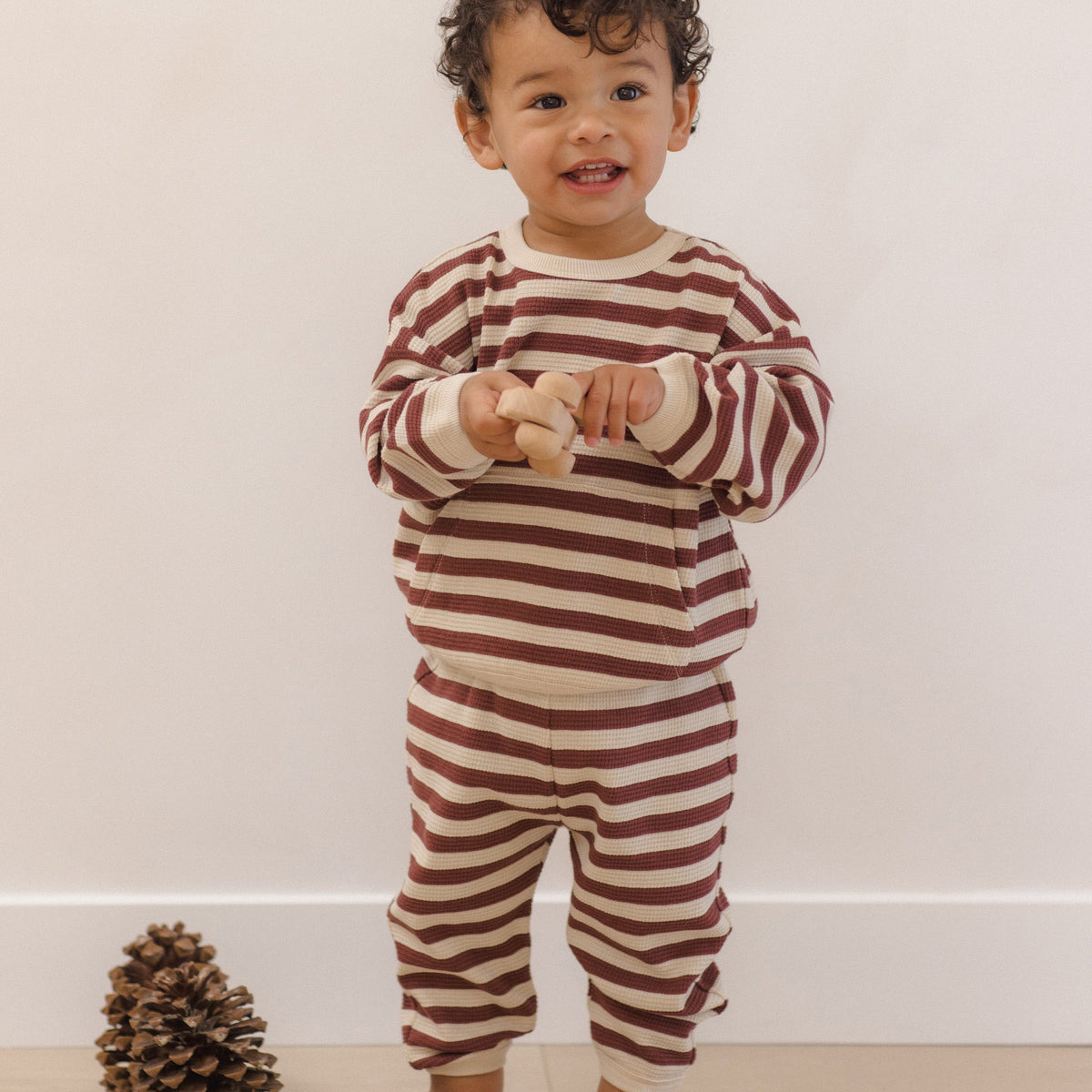 Black Cherry Waffle Slouch Set - Quincy Mae