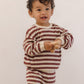 Black Cherry Waffle Slouch Set - Quincy Mae