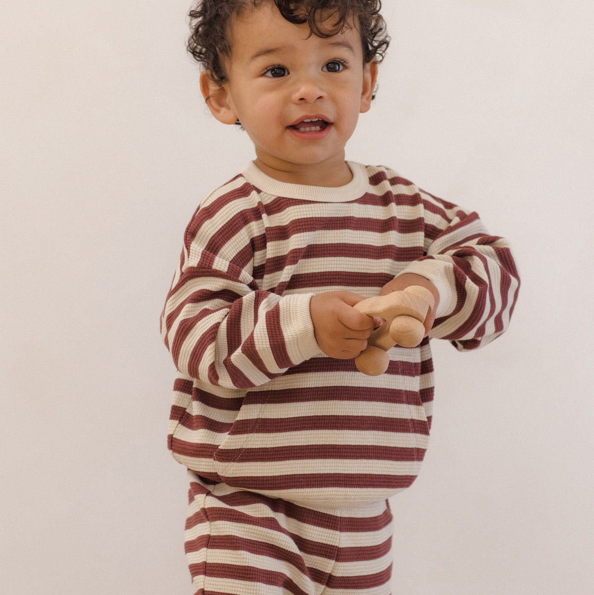 Black Cherry Waffle Slouch Set - Quincy Mae