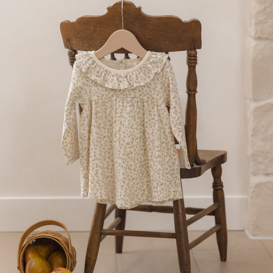 Floret Ruffle Collar Jersey Dress - Quincy Mae