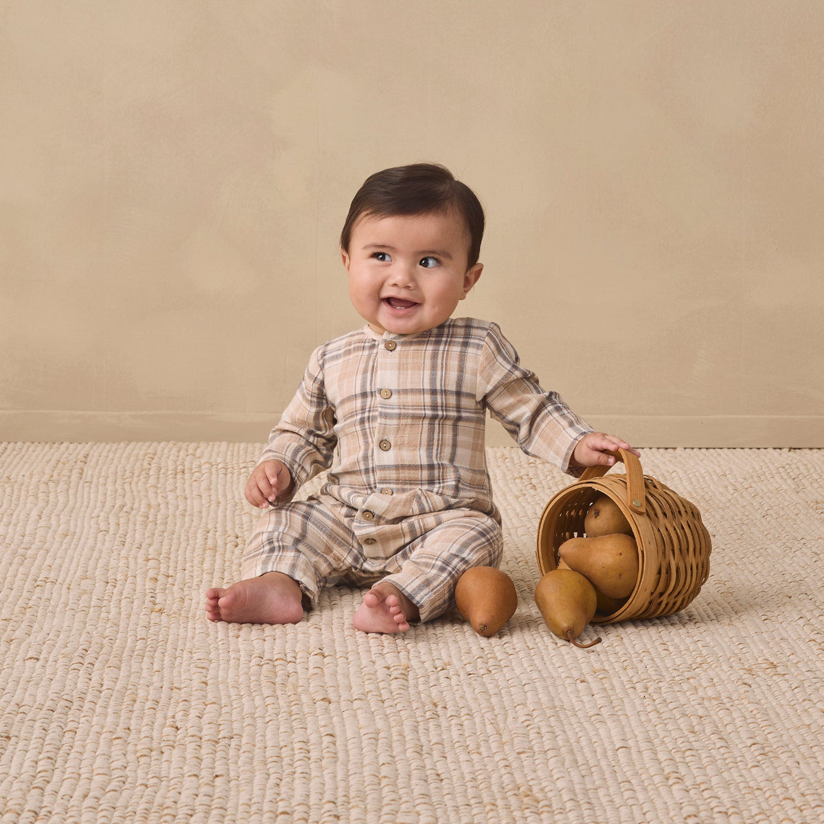 Fall Plaid Woven Jumpsuit - Quincy Mae