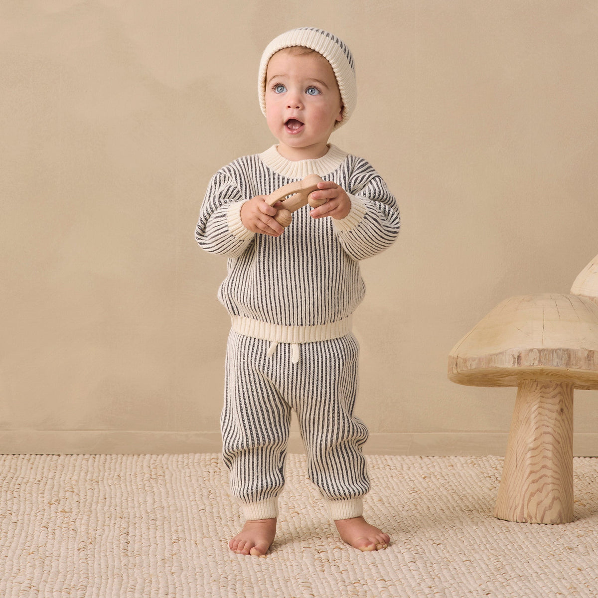 Midnight Stripe Chunky Knit Pant - Quincy Mae
