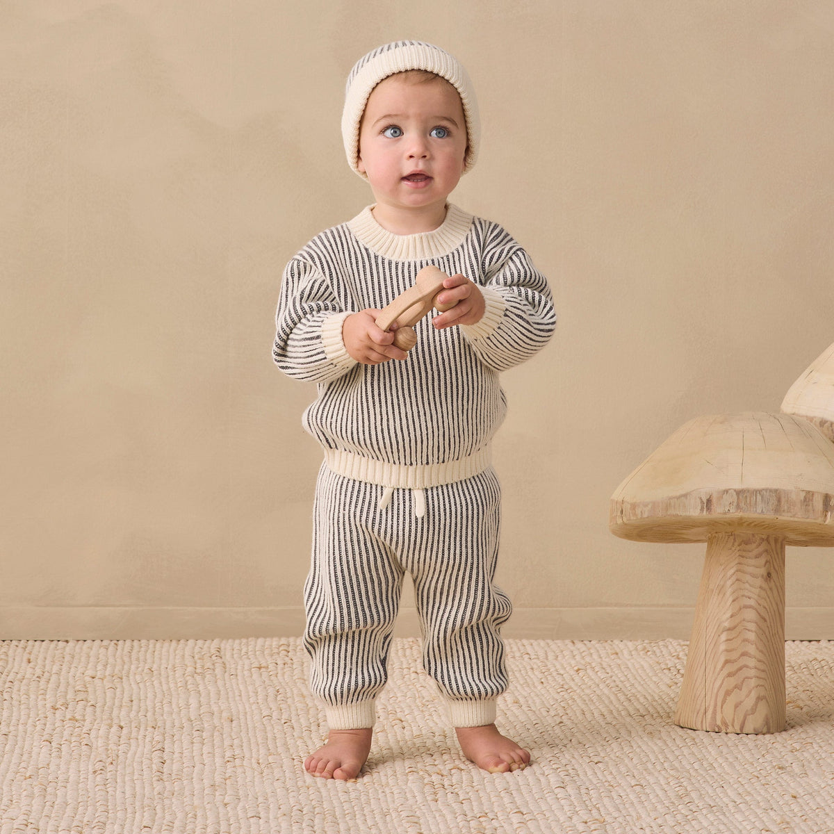 Midnight Stripe Chunky Knit Pant - Quincy Mae