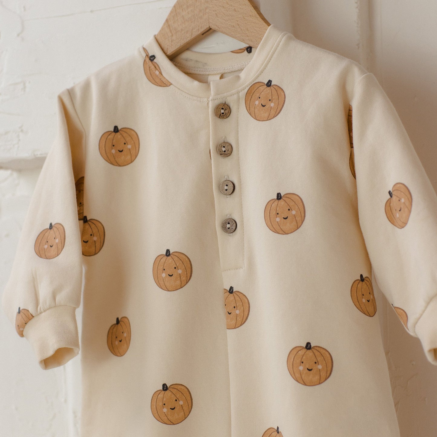 Pumpkin Fleece Jumpsuit - Quincy Mae