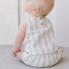 Sky Stripe Woven Tank + Short Set - Quincy Mae