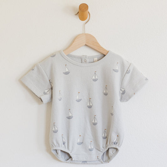 Sailboats Relaxed Bubble Romper  - Quincy Mae