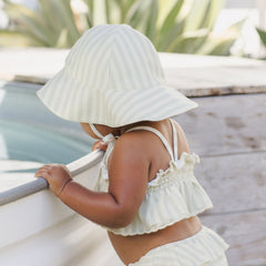 Mint Stripe Sun Hat - Quincy Mae