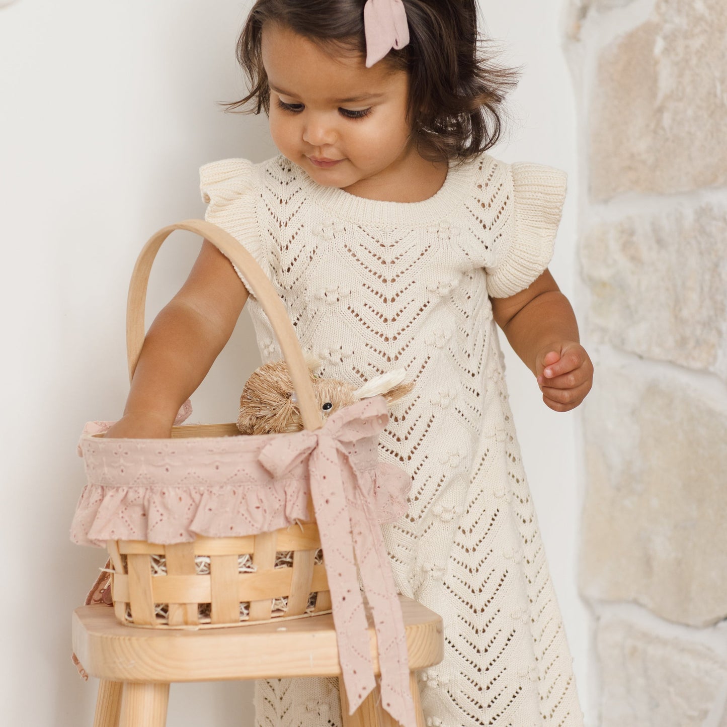 Natural Mira Knit Romper - Quincy Mae