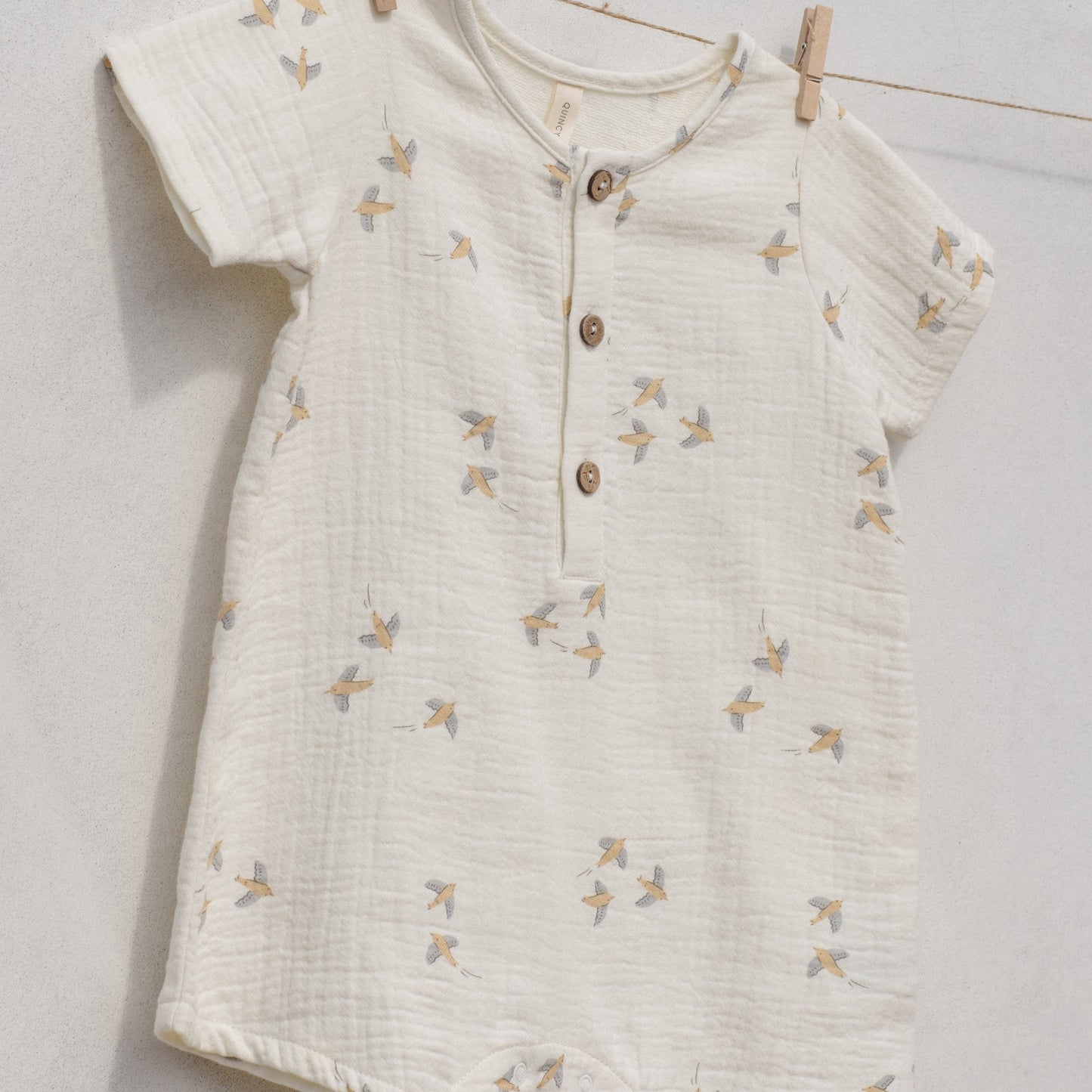 Birds Woven Romper - Quincy Mae