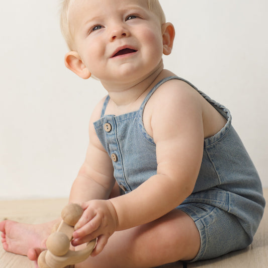 Chambray Oakley Romper - Quincy Mae
