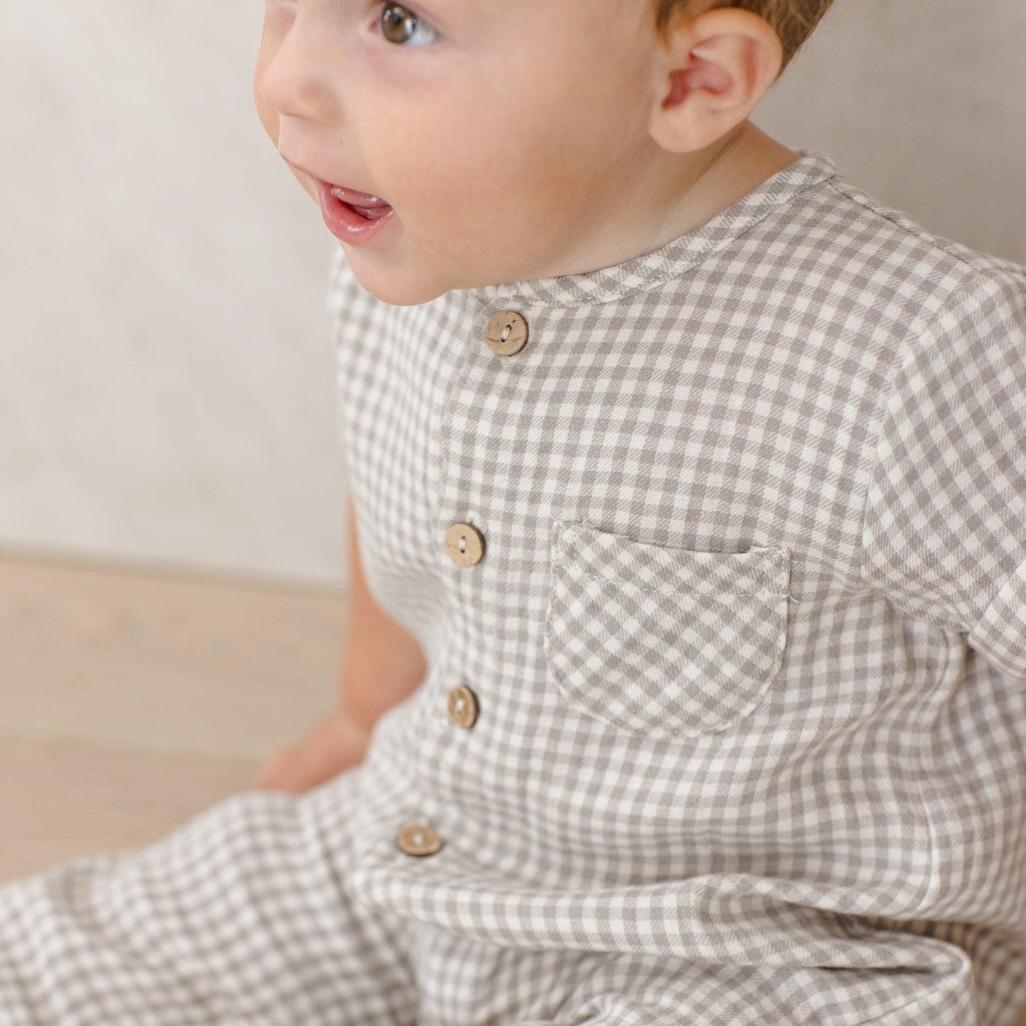 Sage Gingham Charlie Jumpsuit - Quincy Mae