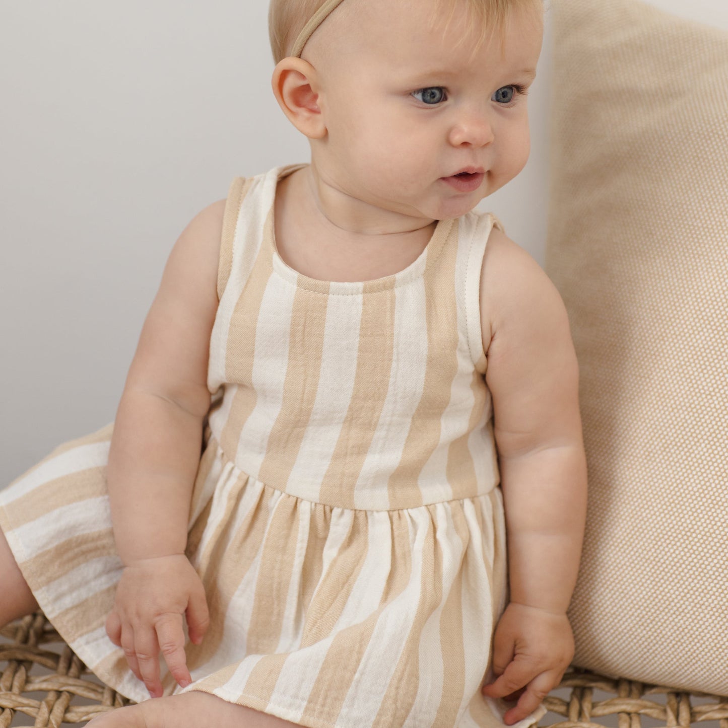 Summer Stripe Skirted Tank Romper - Quincy Mae