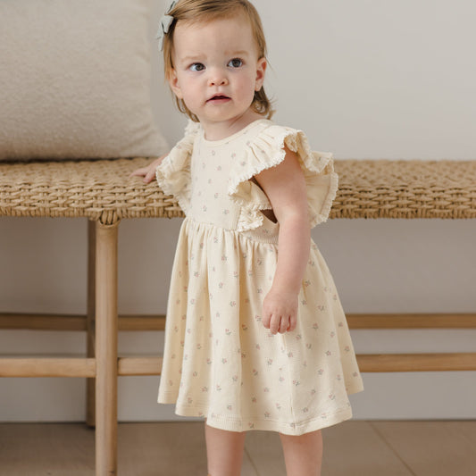 Mauve Ditsy Daisy Dress - Quincy Mae
