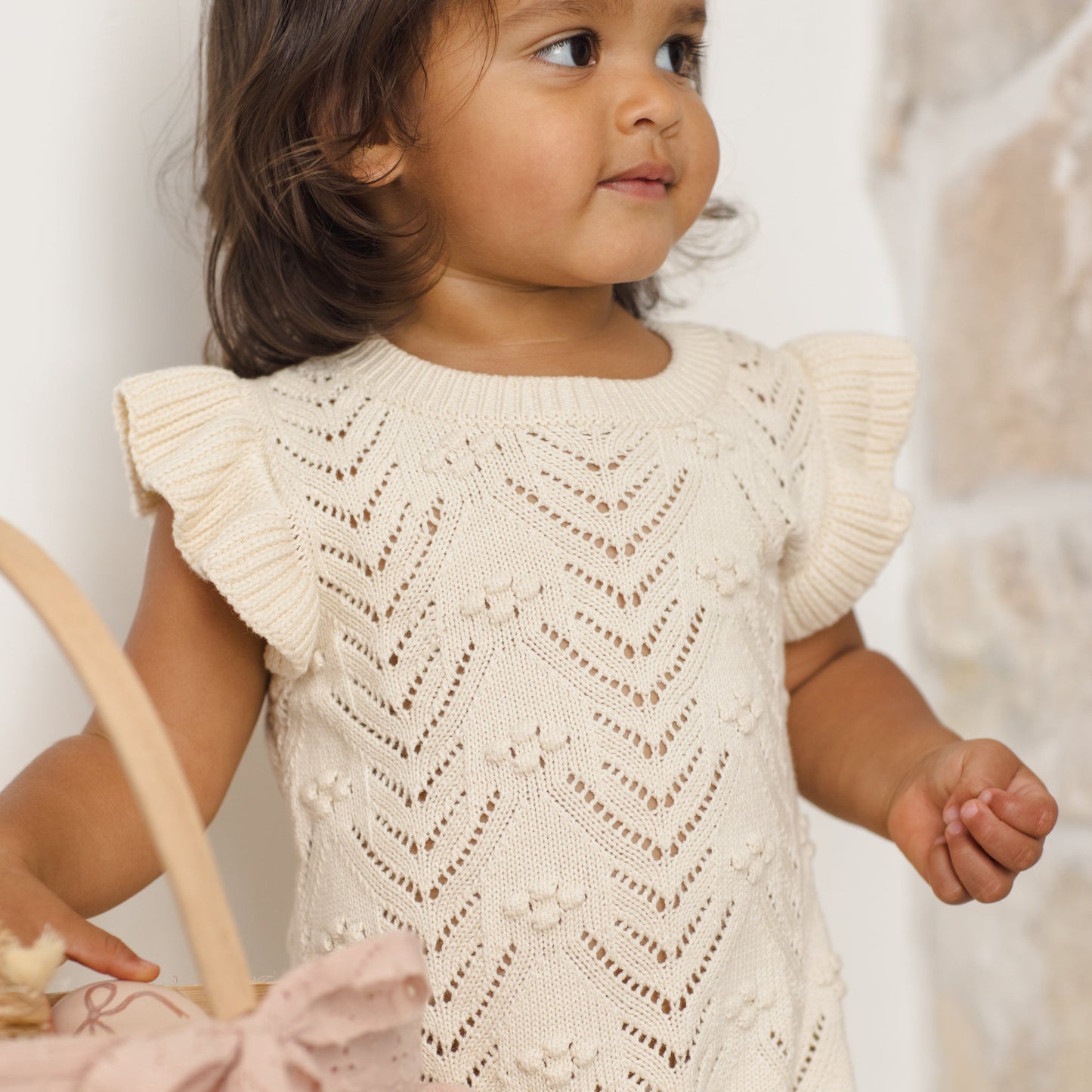Natural Mira Knit Romper - Quincy Mae