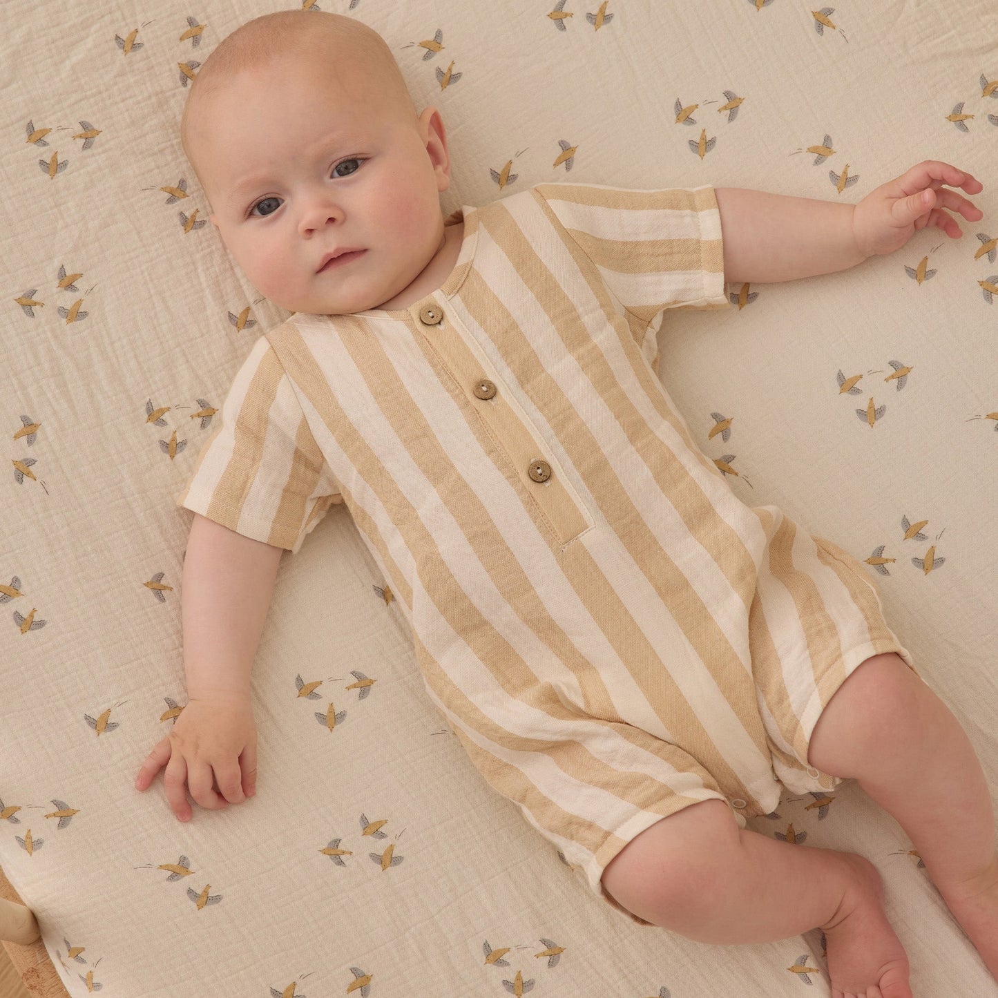 Summer Stripe Woven Romper - Quincy Mae