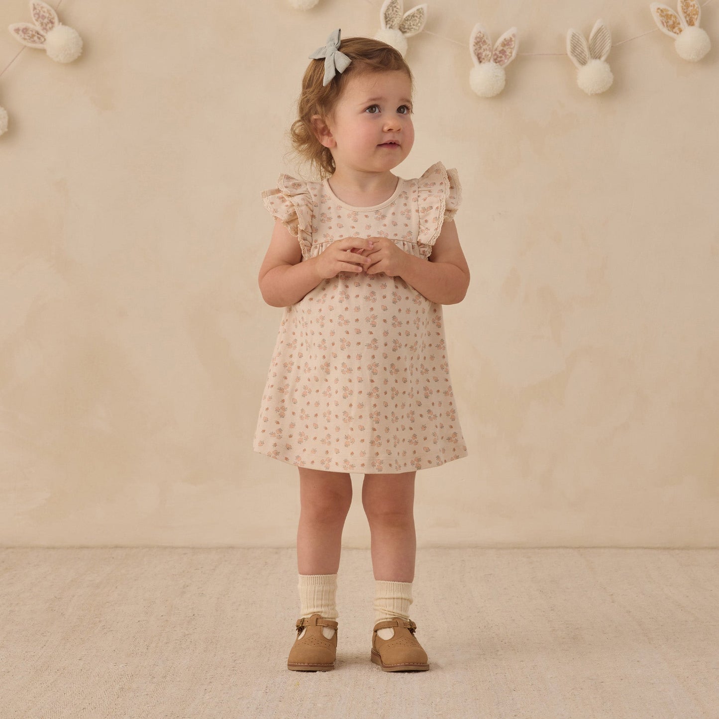 Strawberries Flutter Dress - Quincy Mae