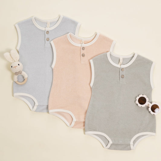 Sage Terry Cloth Romper - Quincy Mae