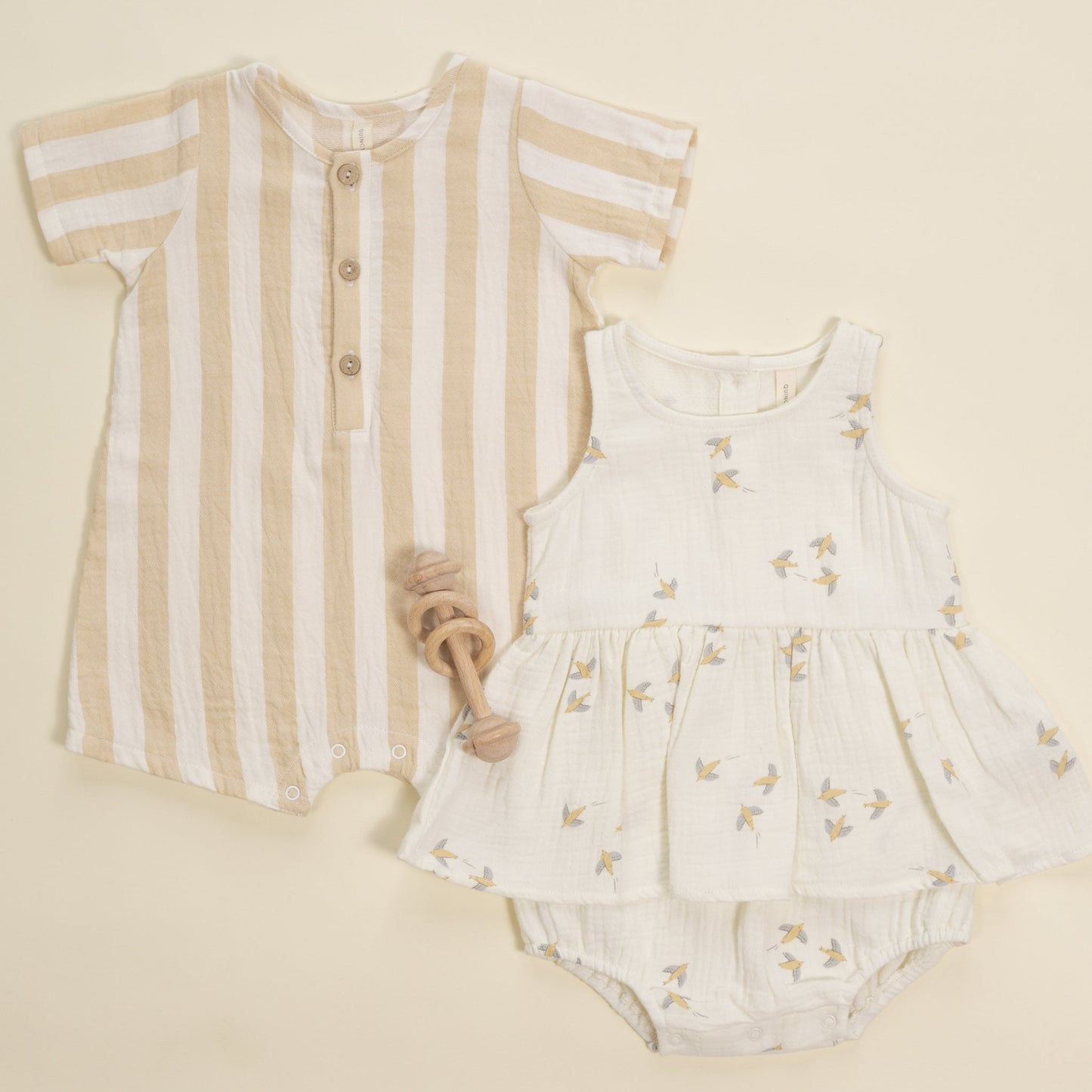 Summer Stripe Woven Romper - Quincy Mae