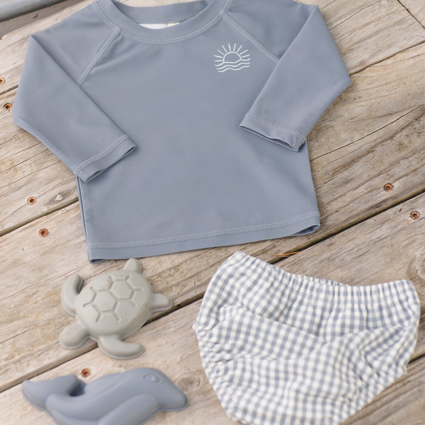 Ocean Gingham Swim Diaper - Quincy Mae