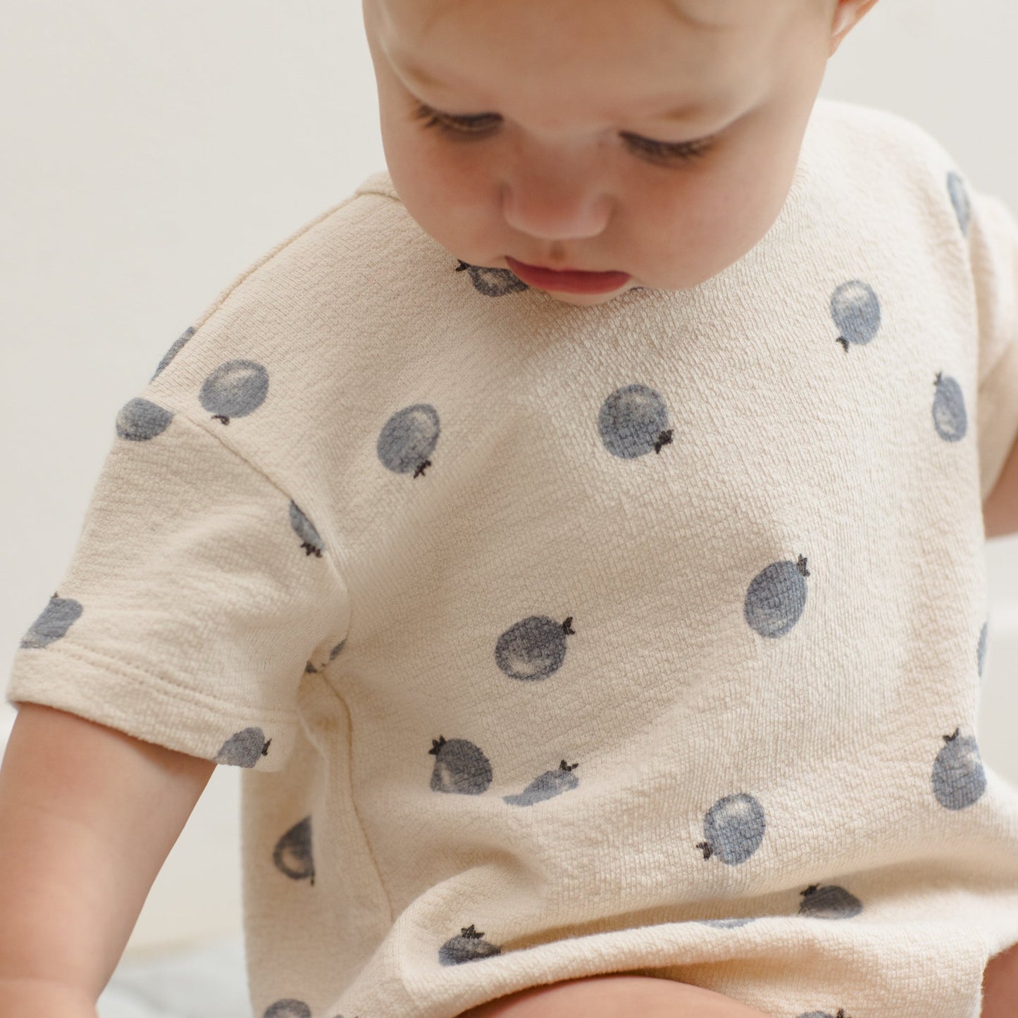 Blueberries Relaxed Bubble Romper  - Quincy Mae