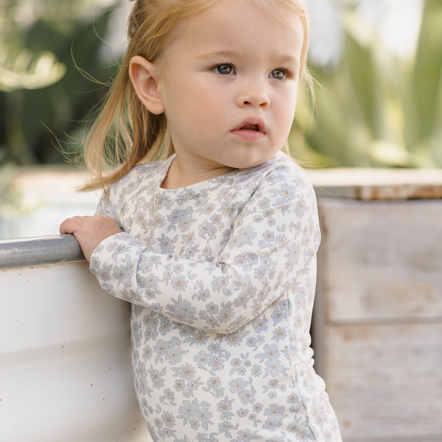 Blue Floral Olivia Rashguard - Quincy Mae