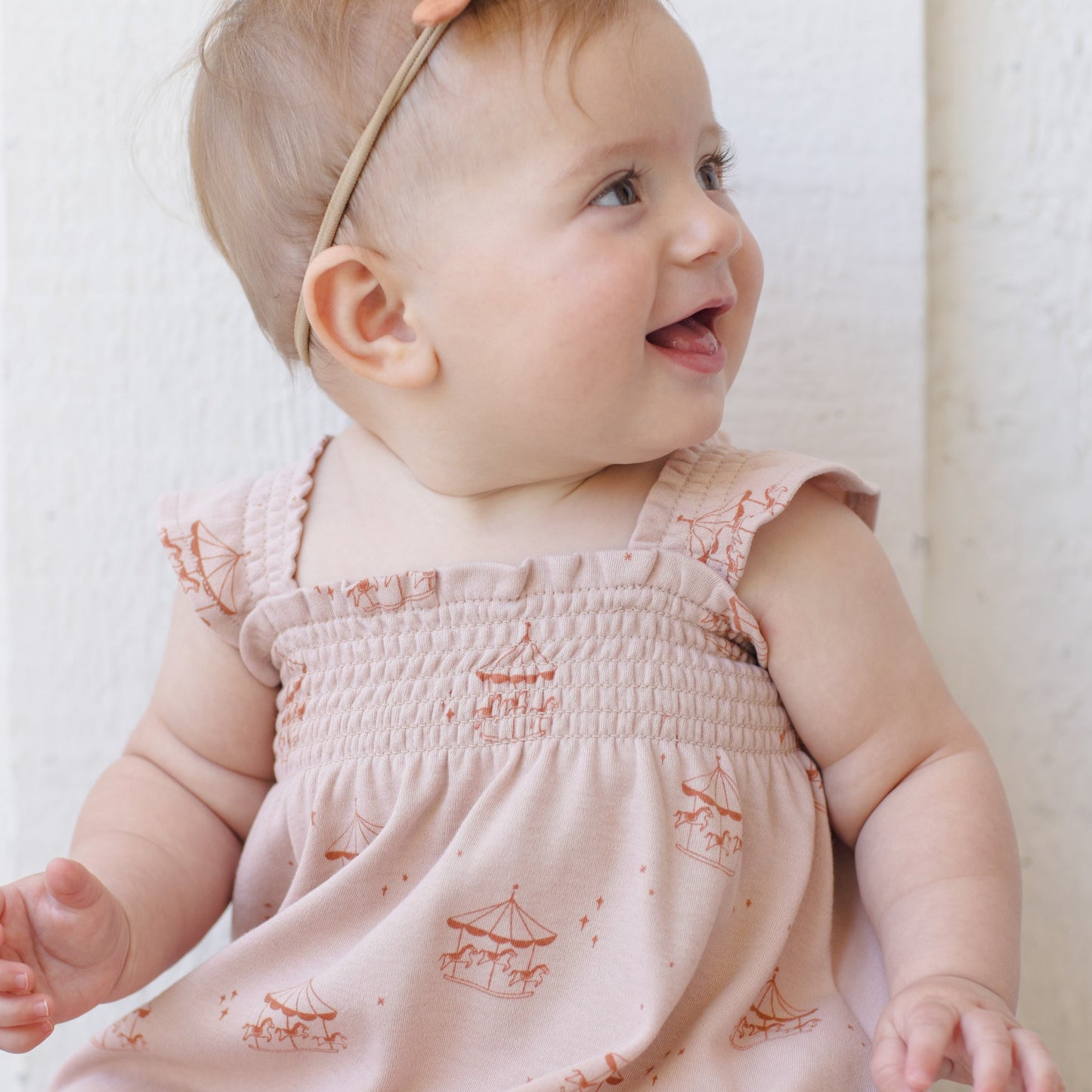 Carousel Smocked Jersey Dress - Quincy Mae