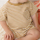 Honey Stripe Pocket Tee + Short Set - Quincy Mae