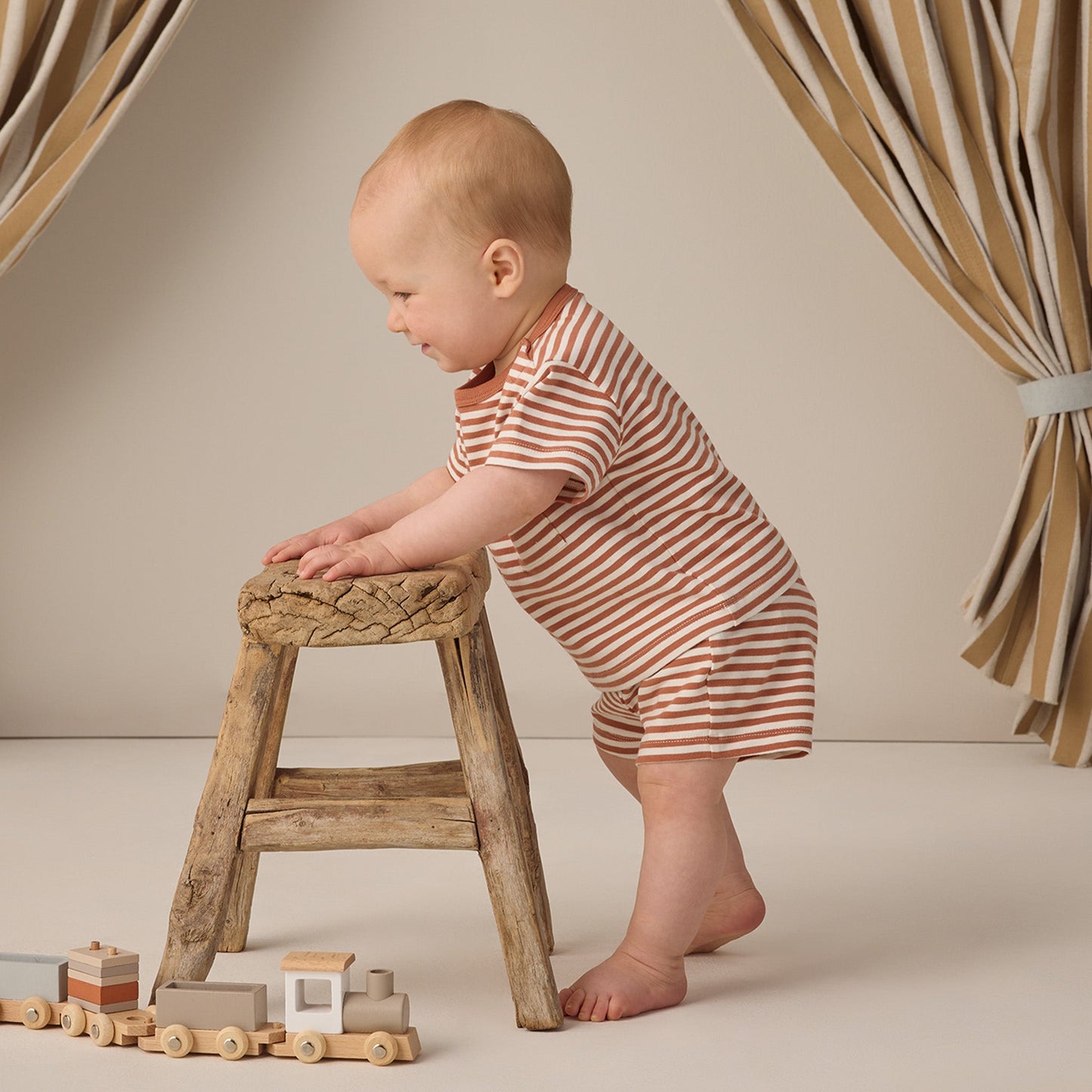 Poppy Stripe Pocket Tee + Short Set - Quincy Mae