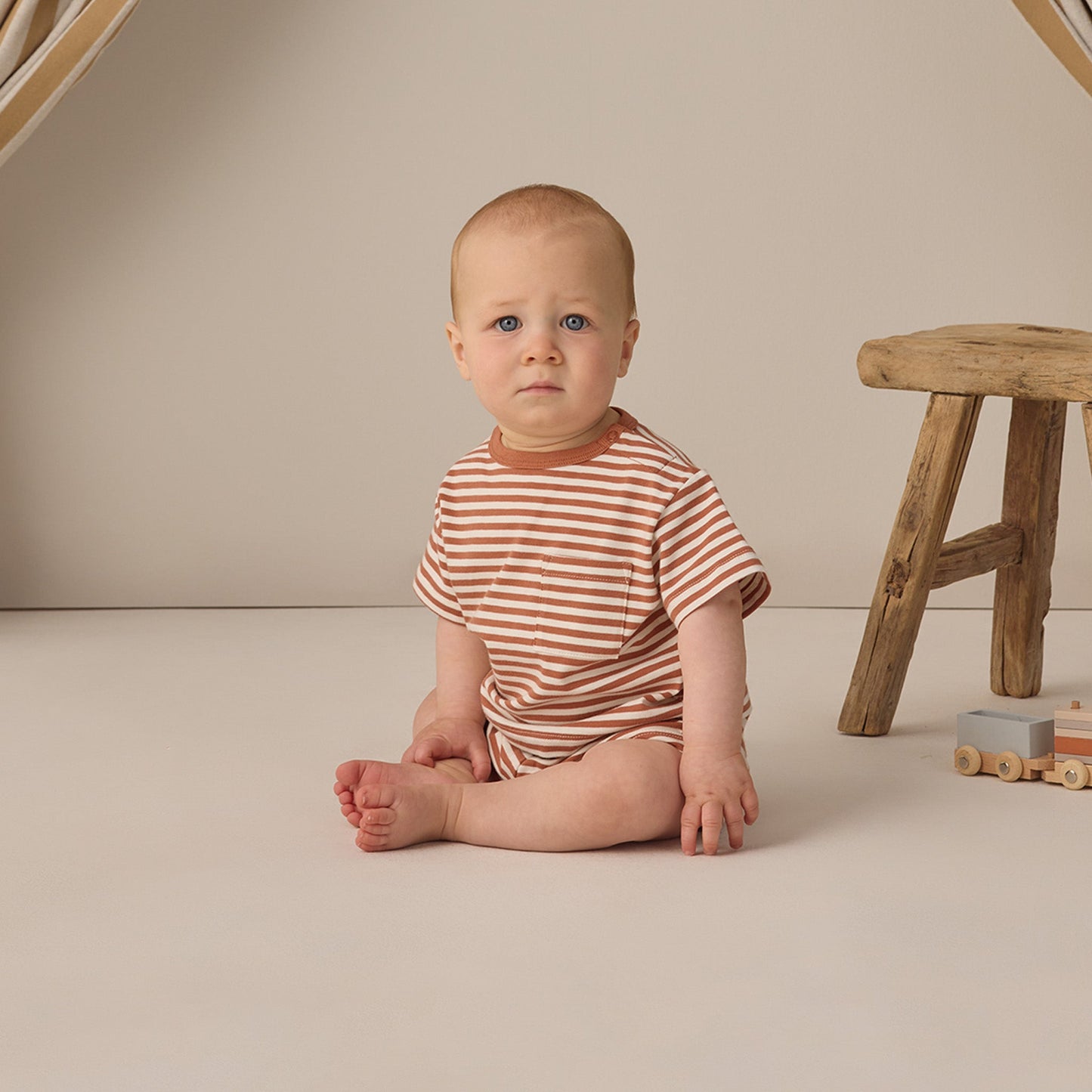 Poppy Stripe Pocket Tee + Short Set - Quincy Mae