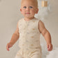 Dinos Ribbed Henley Romper - Quincy Mae