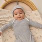 Ocean Stripe Knotted Gown + Hat Set - Quincy Mae