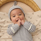 Ocean Stripe Knotted Gown + Hat Set - Quincy Mae