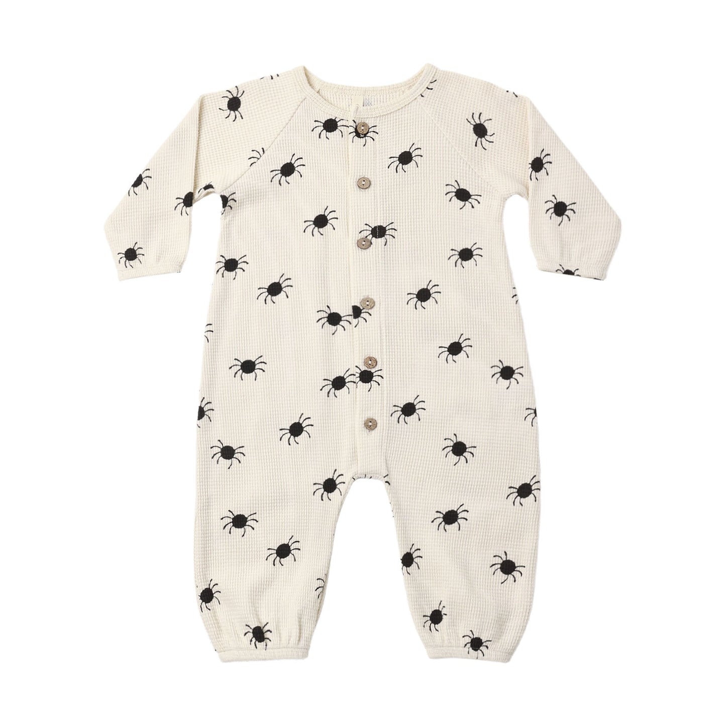 Bitsy Spider Waffle Long Sleeve Jumpsuit - Quincy Mae