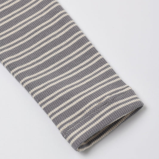 Slate Microstripe Ribbed Dress - Quincy Mae