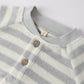 Sky Stripe Terry Henley Romper - Quincy Mae