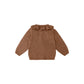 Heathered Cedar Ruffle Collar Cardigan- Quincy Mae