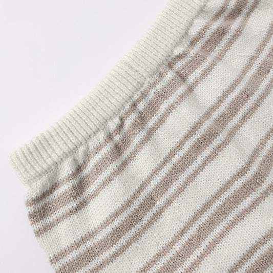 Oat Stripe Relaxed Summer Knit Set - Quincy Mae