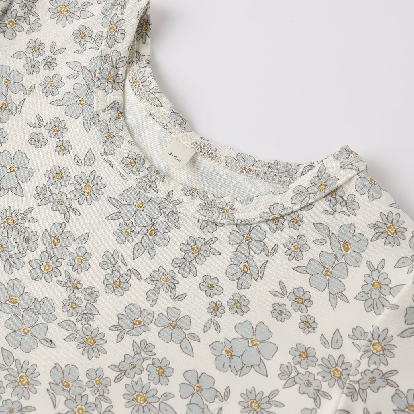 Blue Floral Short Sleeve Bamboo Set - Quincy Mae