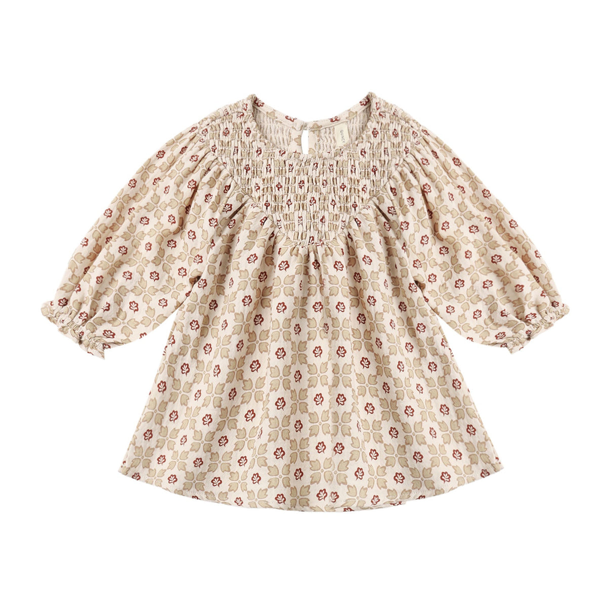 Winter Rose V Smocked Dress - Quincy Mae