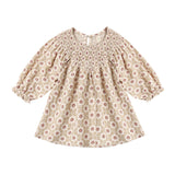 Winter Rose V Smocked Dress - Quincy Mae