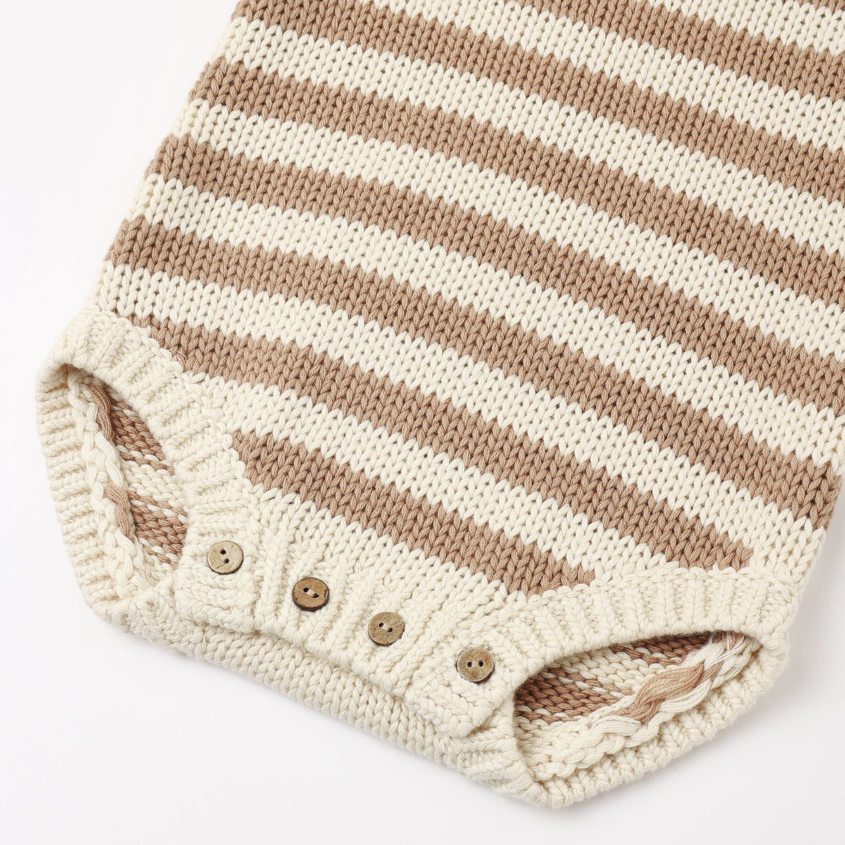 Almond Stripe Rex Romper - Quincy Mae