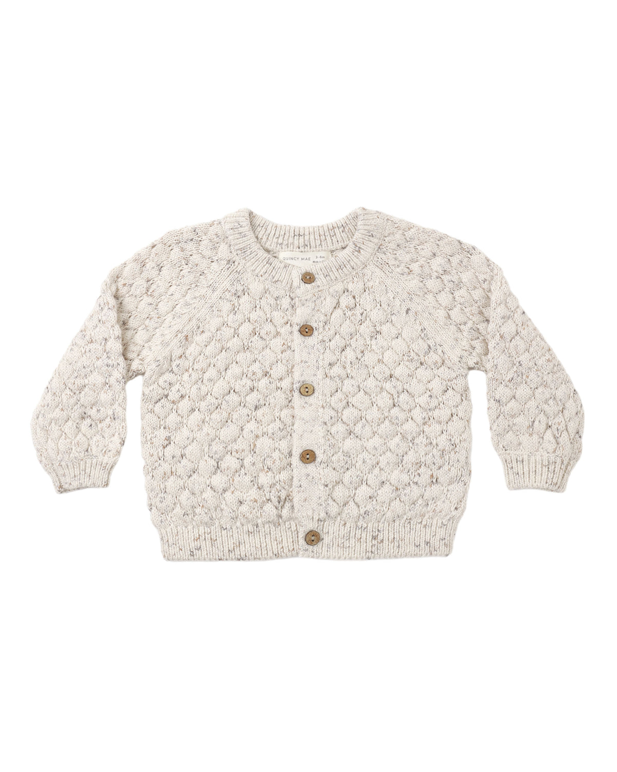 Natural Confetti Bubble Knit Cardigan- Quincy Mae