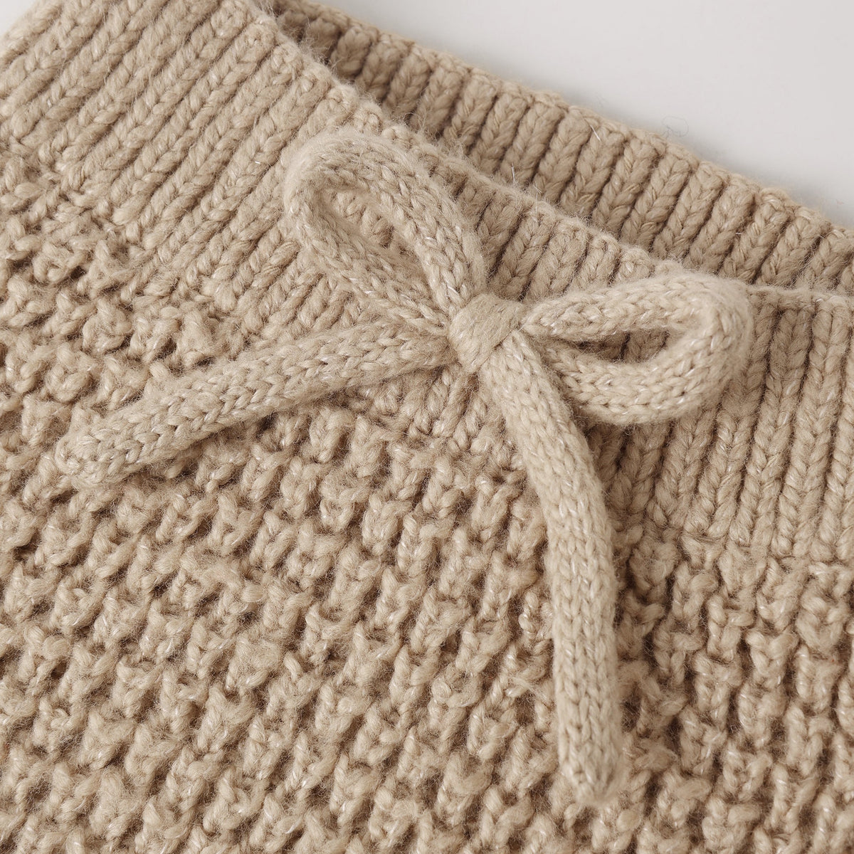 Heathered Latte Chunky Knit Pant - Quincy Mae